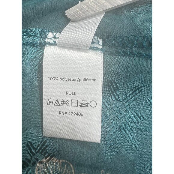 Venus Teal Floral Wrap Blouse Womens Long Sleeve V-Neck Size 12 - Picture 9 of 11